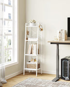 Hzuaneri Ladder Shelf, Bookshelf Bookcase, Freestanding Corner Storage Shelve - Image 8
