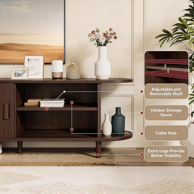 70" Mid Century Modern TV Stand - Image 6