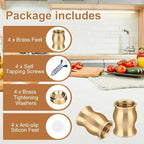 Brass Cutting Board Feet, Including Stainless Steel Screws, Silicone Nonslip - Image 4