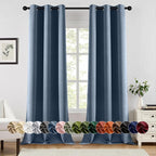 MIULEE Blackout Curtains for Bedroom 2 Panels 40 x 90 Inch Long Stone Blue | by MIULEE