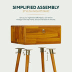 Bme Alden Solid Wood Nightstand/Side Table/End Table, Fully Assembled, - Image 4