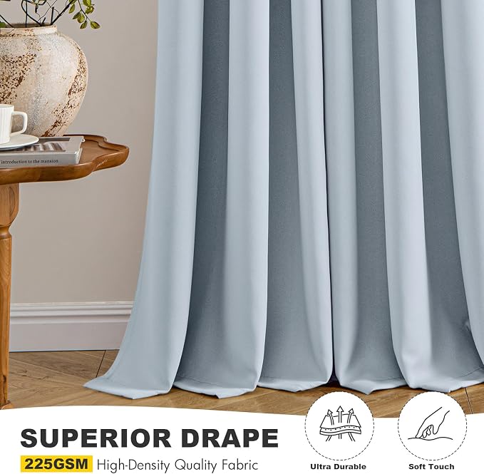 MIULEE Blackout Curtains for Bedroom 2 Panels 40 x 84 Inch Long Light Blue | - Image 5