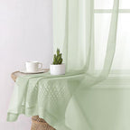 Light Green Sheer Curtains 72 Inches Long 2 Panels, Soft Voile Light Filtering - Image 7