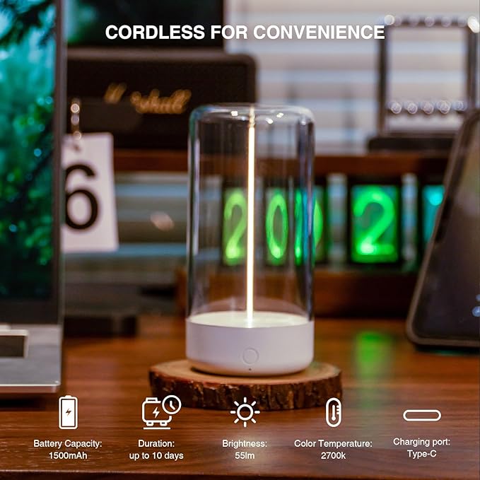 AUGE LIGHT Mini Minimalist Table Lamp Cordless Lamp Rechargeable Table Lamp - Image 2