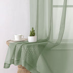 Sage Green Sheer Curtains 78 Inches Long 2 Pcs, Modern Solid Voile Light - Image 8