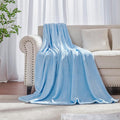 Light Blue Fleece Plush Throw Blanket 50"x70"for Couch Fuzzy Cozy Flannel | by JIAHANNHA