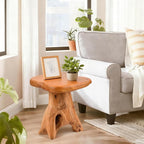 Small Side Table, Freeform Live Edge Wood Stool, Unique Design Natural Plant - Image 3