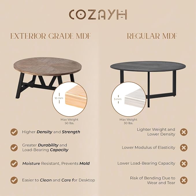 COZAYH Rustic Farmhouse End Table - Image 5