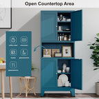YAUWOH 69" Tall Metal Pantry Cabinet - Image 6