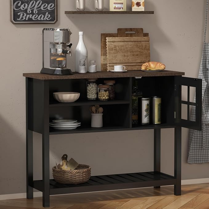 ChooChoo Farmhouse Coffee Bar Cabinet, Buffet Cabinet - Image 3