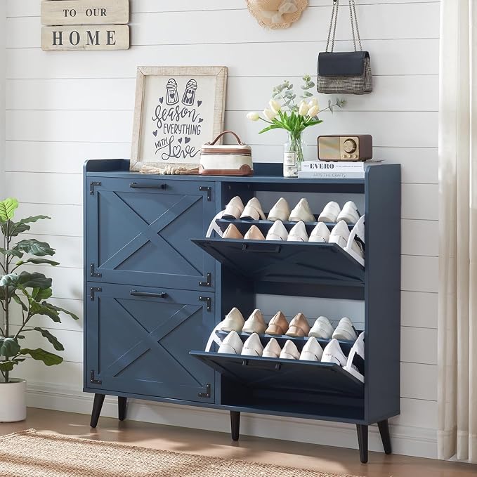 Barnyatoh Shoe Storage Cabinet, Farmhouse Shoe Organizer by Barnyatoh