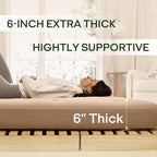 ZonLi Japanese Floor Futon Mattress Twin Size 39"x 75", 100% Cotton Cover 6'' - Image 2