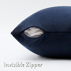 GIGIZAZA Navy Velvet Pillow Covers 20x20 Decorative Pillows Pack of 2 | Blue - Image 4