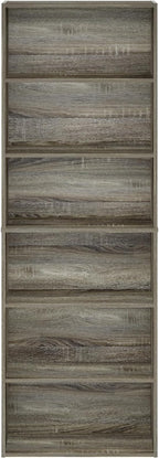 Furinno Jaya Simply Home Free Standing 6-Tier Open Storage Bookcase, French Oak - Image 6