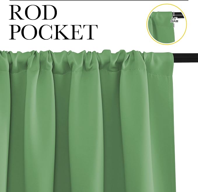 NICETOWN RV Blackout Curtains for Camper Windows, Froest Green, Kitchen Curtains - Image 2