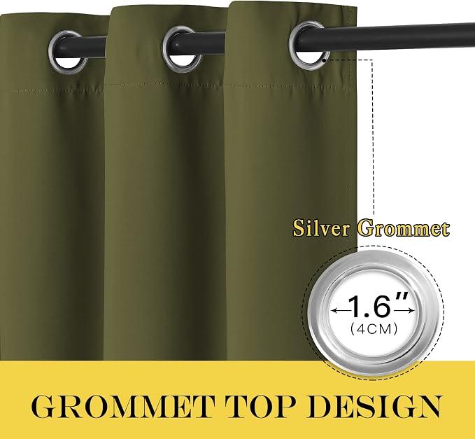 NICETOWN Blackout Curtains 54 Inches Long, Thermal Insulated Room Darkening - Image 6