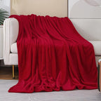 Red Fleece Plush Throw Blanket 108"x90"for Couch Sofa Fuzzy Cozy Flannel | - Image 3