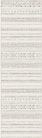 cotiled Hallway 2.6x8 Runner Rugs Washable Boho Rug Brown/Cream | Stain - Image 8