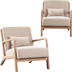 INZOY Mid-Century Modern Accent Chair Set of 2, Upholstered Living Room Chairs by INZOY
