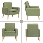 Accent Chair Set of 2 Living Room Mid-Century Modern Chair, Upholstered Fabric - Image 5