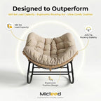Oversized Papasan Rocking Chair Outdoor, Comfy Patio Papasan Egg Rocker - Image 6