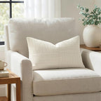 MIULEE Cream White Decorative Lumbar Throw Pillow Covers 14x24 Inch 2 Pack | - Image 3