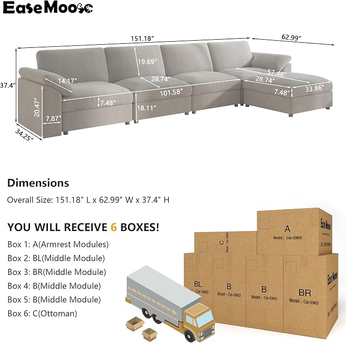 EASE MOOSE Oversized Sectional Modular Sofa - Image 2