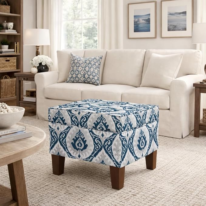 Homepop Home Decor |K7646-A877| Upholstered Modern Rectangular Storage Ottoman - Image 2