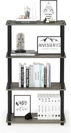 Furinno TURN-S-TUBE Storage Shelves, 4-Tier Book Shelf, Corner Shelf, Toolless - Image 5