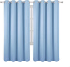 Sky Blue Thermal Blackout Curtains/52 x 72 Inch/Set of 2 Panels Room Darkening - Image 2