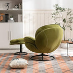 TRIPLE TREE Modern Swivel Accent Chair, Mid-Century Lounge Chair and Ottoman Set - Image 4