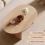 Honyee Modern Oval Coffee Table, Small Coffee Tables - Image 4