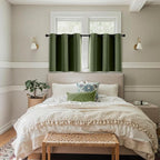 MIULEE Blackout Curtains for Bedroom 2 Panels 40 x 36 Inch Long Olive Green | - Image 7