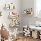 Fixwal Nursery Book Shelves, 16.5 Inch Floating Nursery Bookshelves, Solid Wood - Image 3