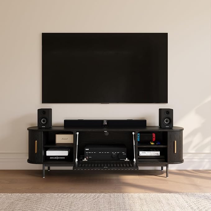 POVISON Fully-Assembled Mid Century Modern TV Stand - Image 3