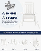 KINGYES Oversized Outdoor Rocking Chair, All-Weather Patio Rocking Chairs - Image 9