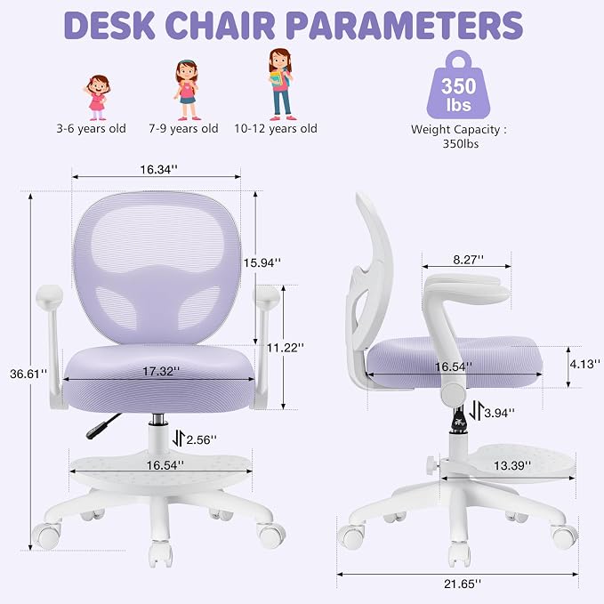 HOFFREE Kids Desk Chair Ergonomic Study Chair - Image 2