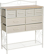 Household Essentials Coastal Oak & Iron Vintage 8-Drawer Sideboard by HouseholdEssentials