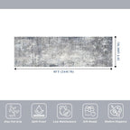 2x8 Washable Non-Slip Hallway Runner Rug – Modern Coastal Abstract Neutral - Image 2