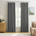 Grey Pinch Pleat Curtains & Drapes 132 Inches Long 2 Panels Set, Privacy by KEQIAOSUOCAI