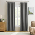 Grey Pinch Pleat Curtains & Drapes 104 Inches Long 2 Panels Set, Darkening by KEQIAOSUOCAI