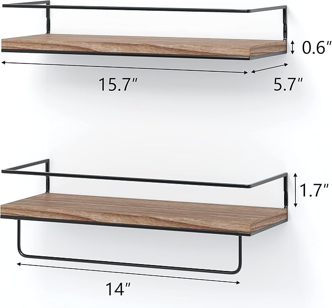 Shario Rustic Wood Floating Shelves - Image 3