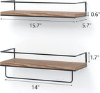 Shario Rustic Wood Floating Shelves - Image 3