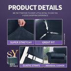 ZNSAYOTX Oversized Velvet Couch Cover 4 Piece Stretch Sofa Covers - Image 4