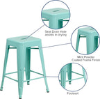 Flash Furniture Kai Commercial Grade 24" High Backless Mint Green - Image 4