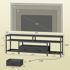 Huuger 63 Inch LED TV Stand for 65 70 Inch TV, Entertainment Center - Image 6