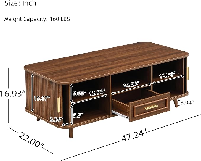Merax Mid Century Modern Coffee Table - Image 2