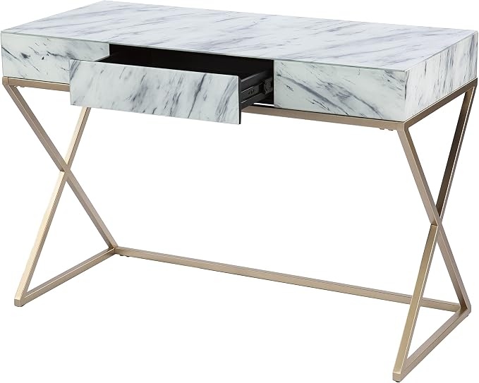 SEI Furniture - Kamblemore Faux Marble Writing Desk - Transitional Design - Image 7