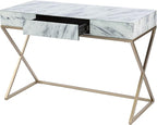 SEI Furniture - Kamblemore Faux Marble Writing Desk - Transitional Design - Image 7