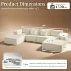 138" Cloud Sectional Couch, Comfort U Shaped Sofa - Image 2